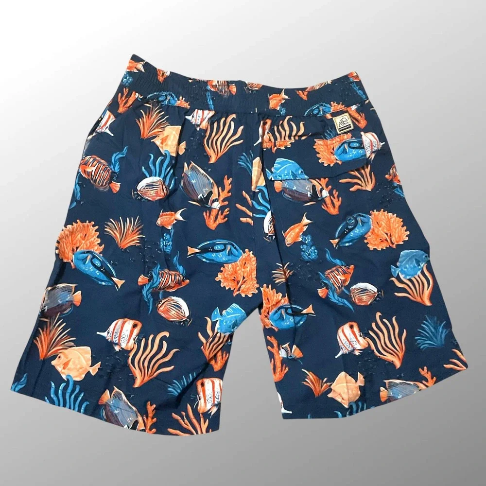 Surfside‎ Vibrant Tropical Fish & Coral Swim Shorts Men's Size XS Lined NWT